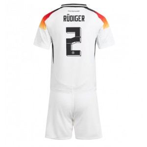 Fotbalové Dres Německo Antonio Rudiger #2 Dětské Domácí Oblečení ME 2024 Krátký Rukáv (+ trenýrky)